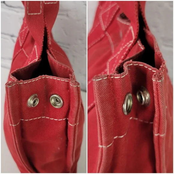 HERMES Vintage Small Red Canvas Fourre Tote - Project Bag - Picture 6 of 12